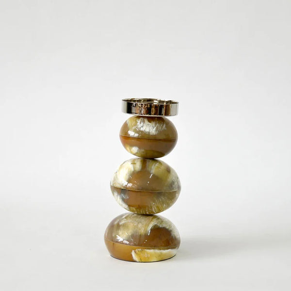 3 Round Horn Block Candle Holder  | OVO