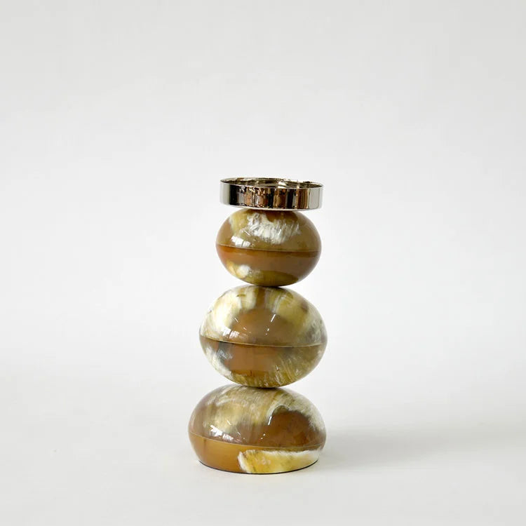 3 Round Horn Block Candle Holder  | OVO