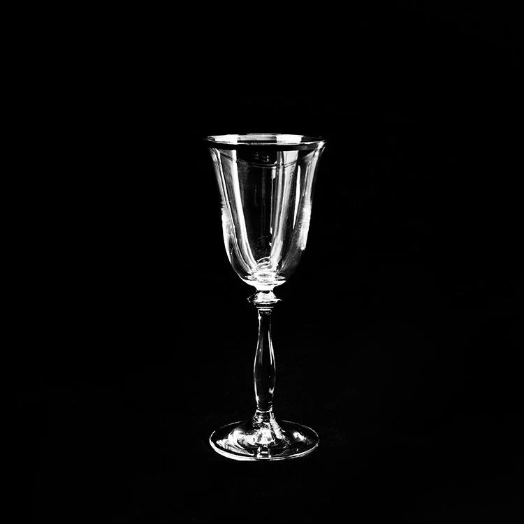 A.G.L. Crystal Wine Glass with Silver Rim - S