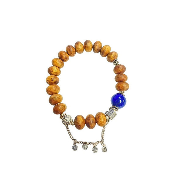 Agarwood bracelet with silver charm #11 | OVO