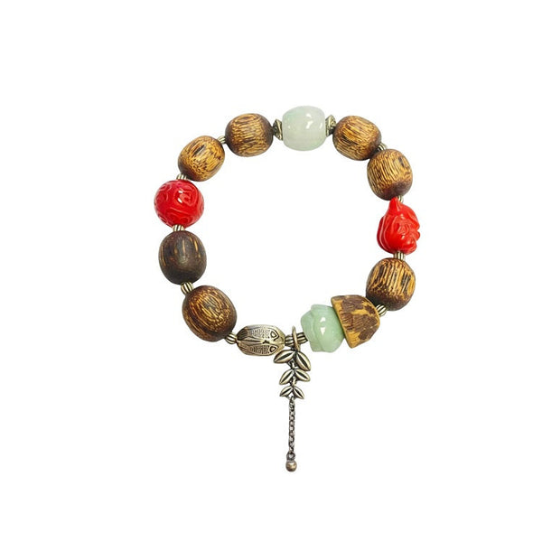 Agarwood bracelet with silver charm #14| OVO