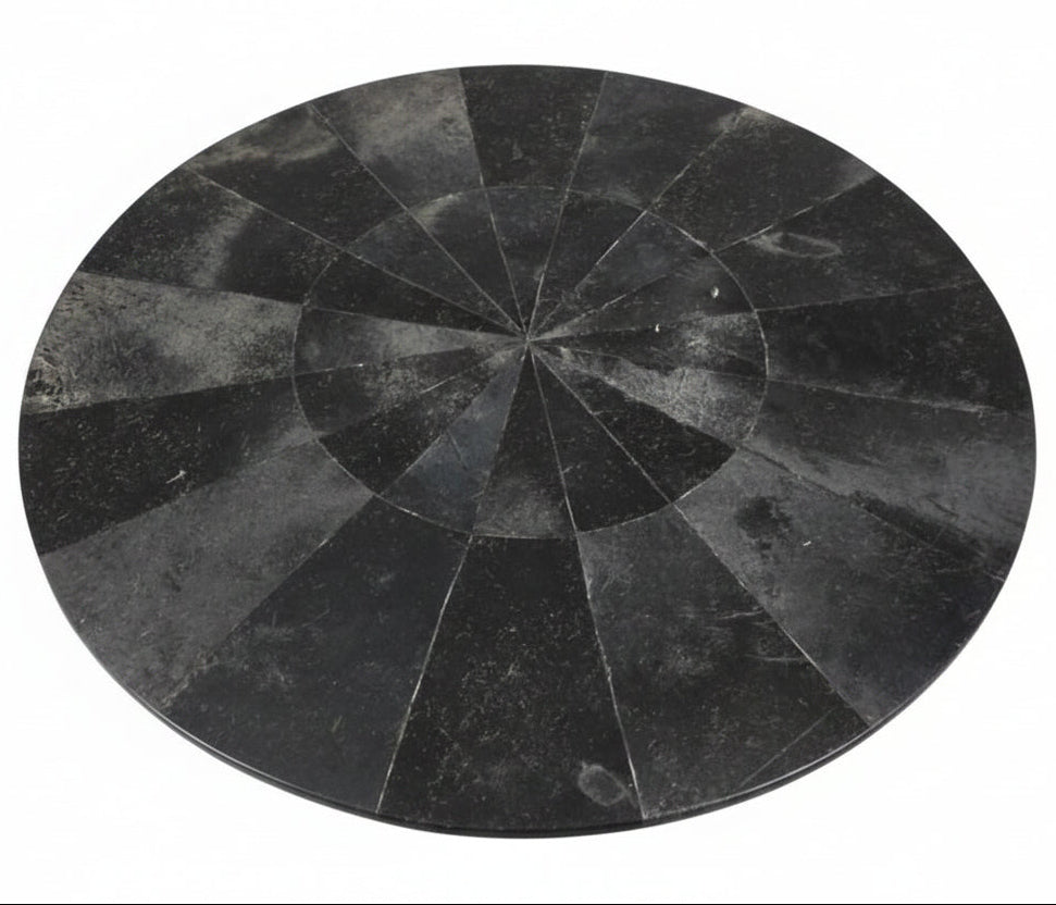 DOUBLE Circle Cowhide Black Rug | OVO