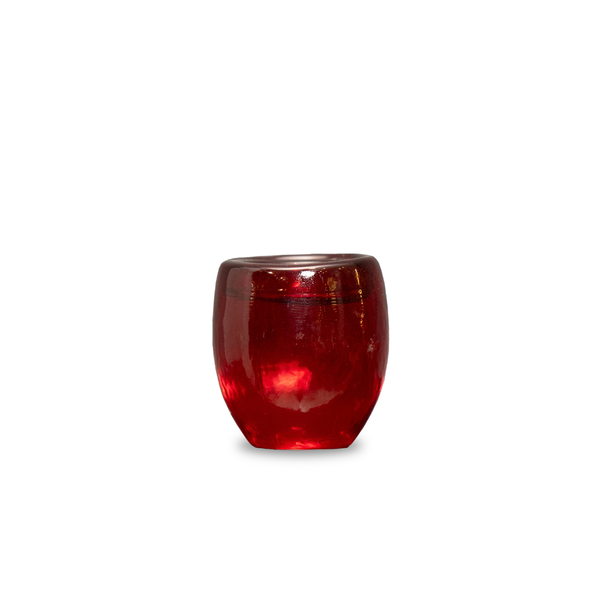 Glass Candle Holder, Red | OVO