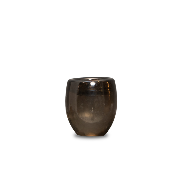 Glass Candle Holder, Grey | OVO