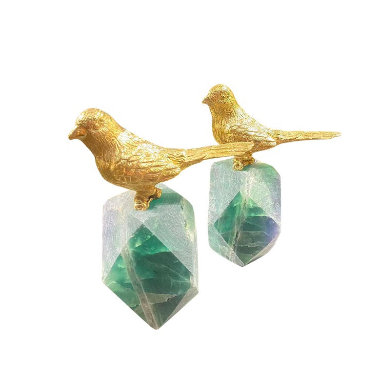 Golden Bird on Green Stone