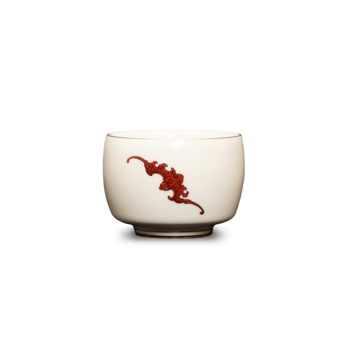 Hand Painted Fortune Tea cup, Red & Blue Patterns | OVO
