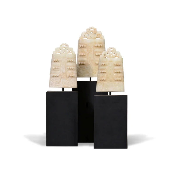 Jade Chinese Bell on Stand #2  (set of 3) | OVO