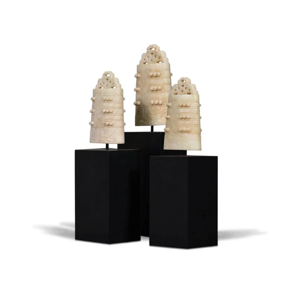 Jade Chinese Bell on Stand #2  (set of 3) | OVO