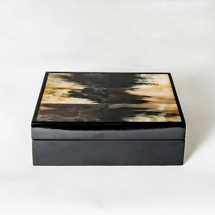 BLACK MARBLED Horn Box | OVO