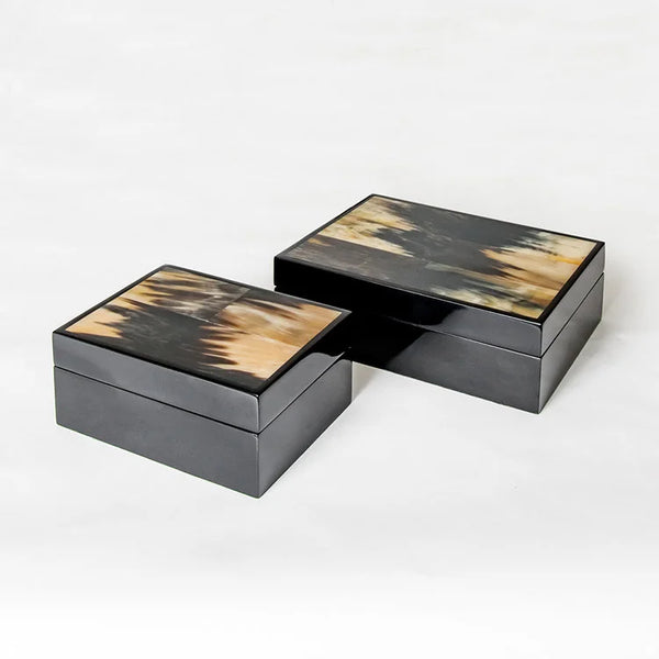 BLACK MARBLED Horn Box | OVO