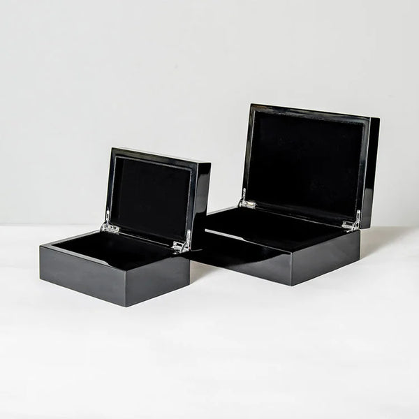 BLACK MARBLED Horn Box - S