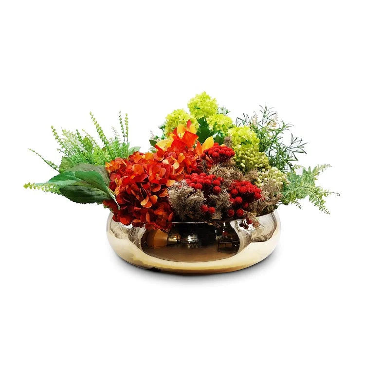 BOOU Glass Vase with Artificial Flower Arrangement  |  OVO