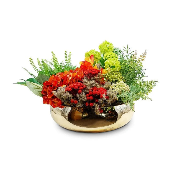 BOOU Glass Vase with Artificial Flower Arrangement  |  OVO