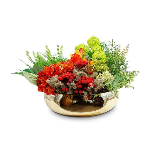 BOOU Glass Vase with Artificial Flower Arrangement  |  OVO