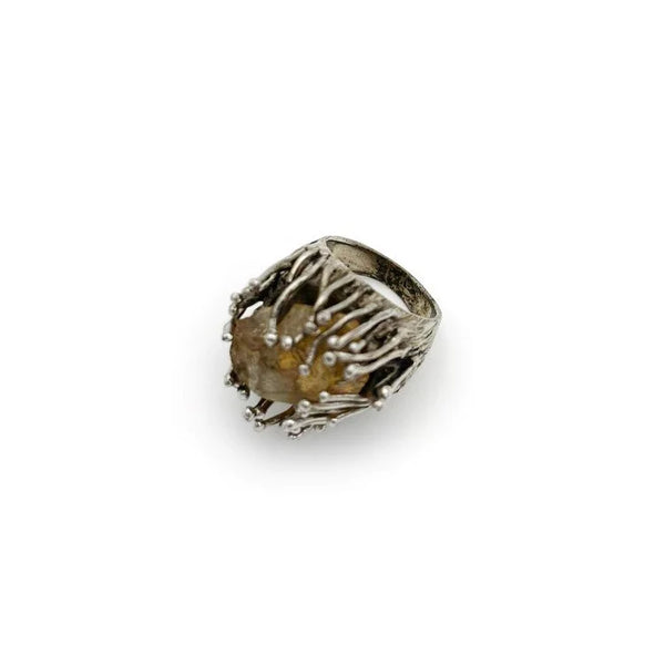 BRASS Ring with Gem Stone #1