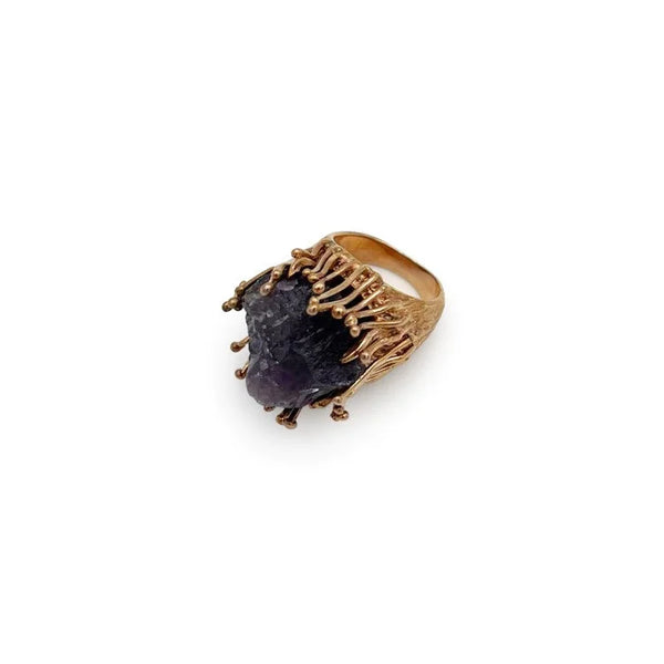 BRASS Ring with Gem Stone #1