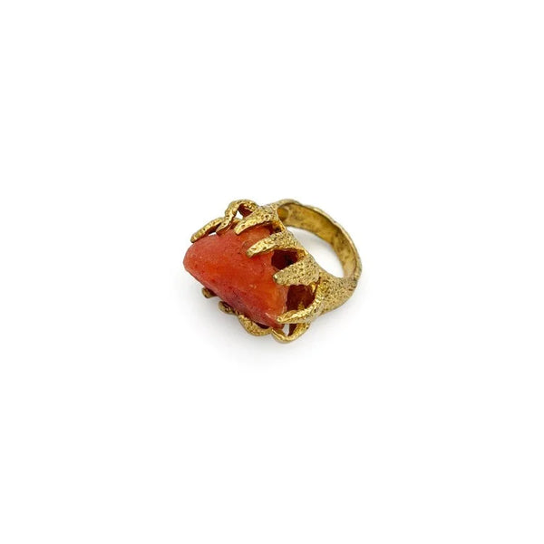 BRASS Ring with Gem Stone #4