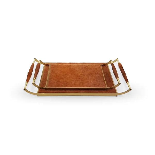 BRASS with Cowhide Tray - L