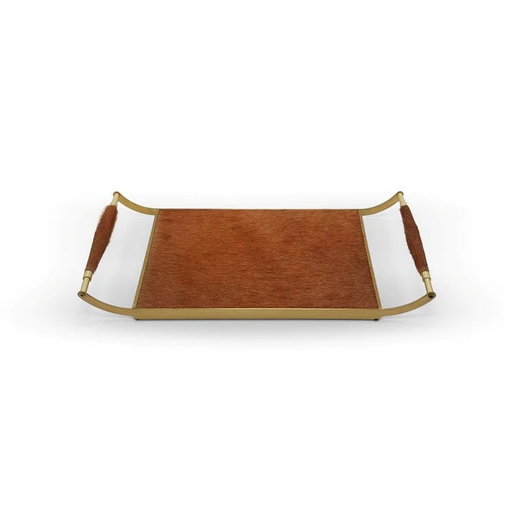 BRASS with Cowhide Tray - L