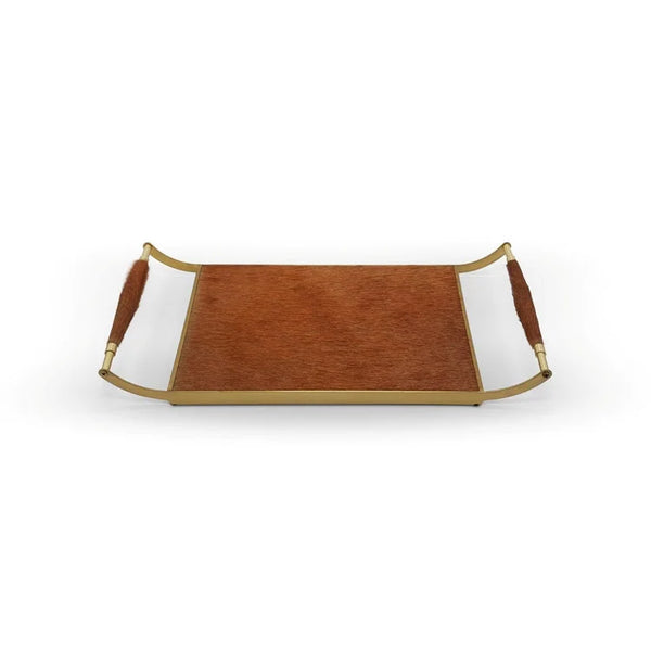 BRASS with Cowhide Tray - L