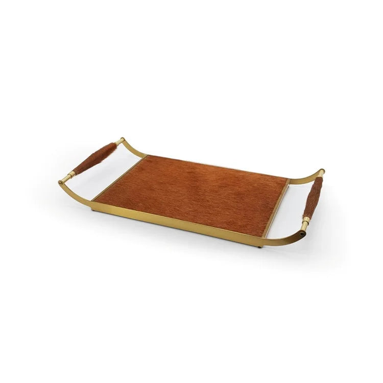 BRASS with Cowhide Tray - L