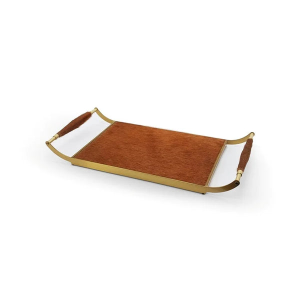 BRASS with Cowhide Tray - L