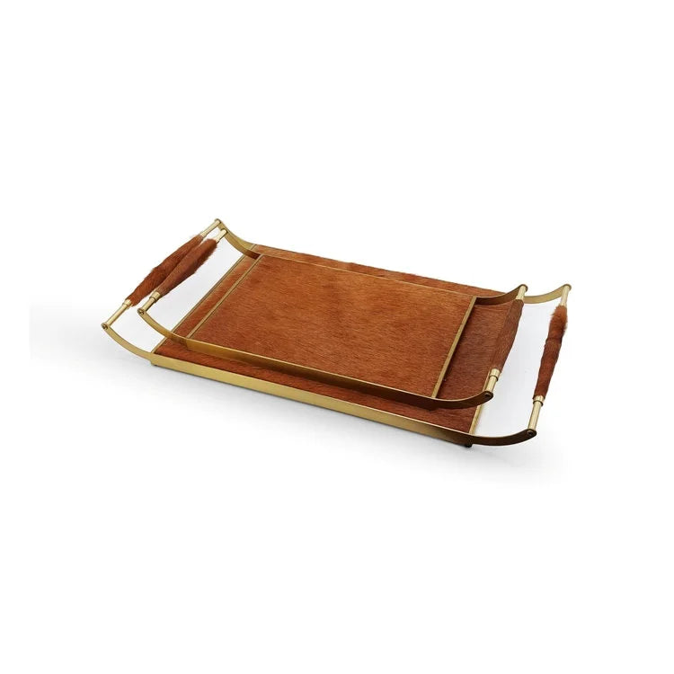 BRASS with Cowhide Tray - S
