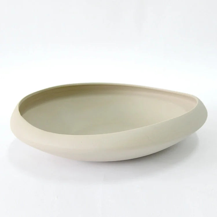 FLAT Ceramic Vase, Cream | OVO