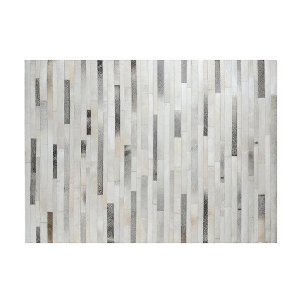 COW HIDE in Grey Stripes Rug - W1800mm