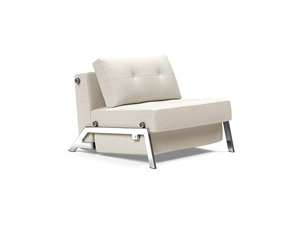 Cubed Deluxe 90 Chrome Sofa Bed - Single Seater | OVO