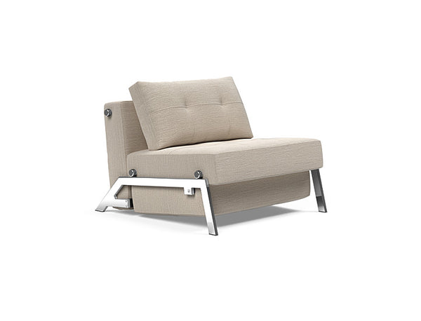Cubed Deluxe 90 Chrome Sofa Bed - Single Seater | OVO