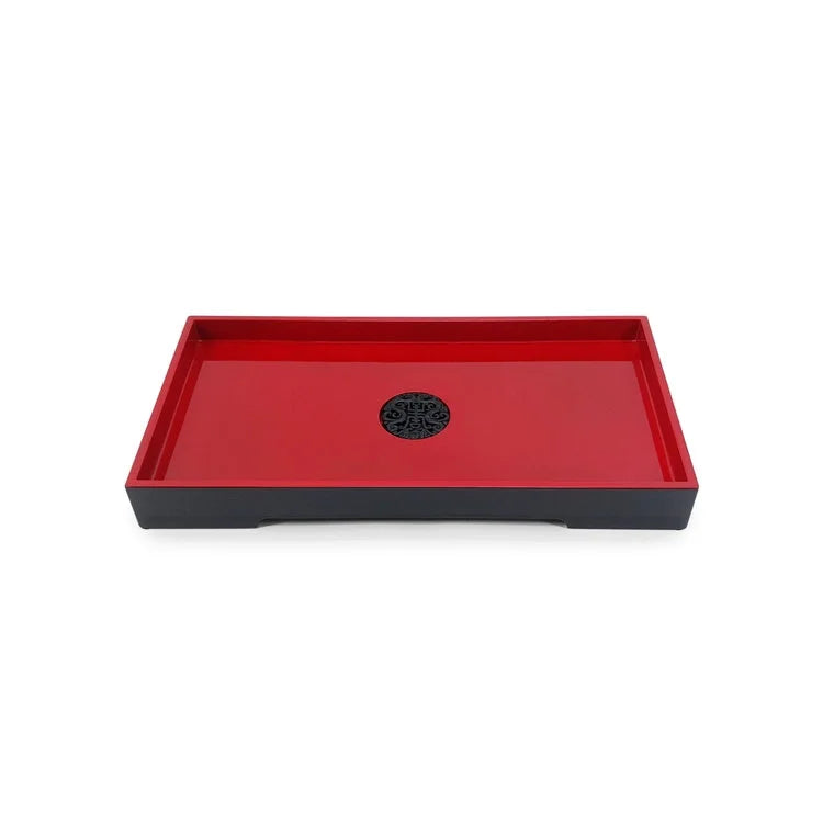 FORTUNE Lacquer Rectangular Tray - Red  | OVO