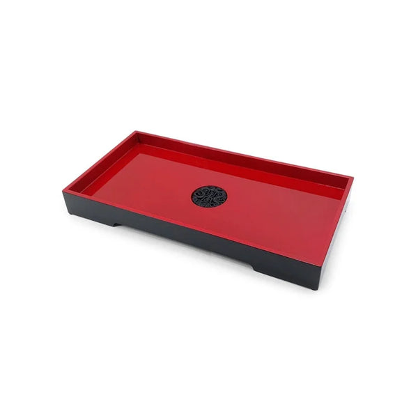 FORTUNE Lacquer Rectangular Tray - Red  | OVO