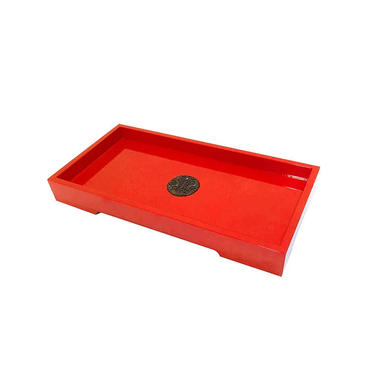 GOOD FORTUNE Tray (Rectangular) - Red Color