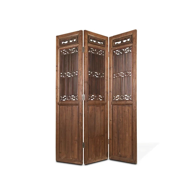 OLD Wood Handcrafted Screen (3 Panel)