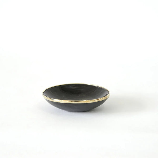 HORN Round Dish with Metal Rin - L
