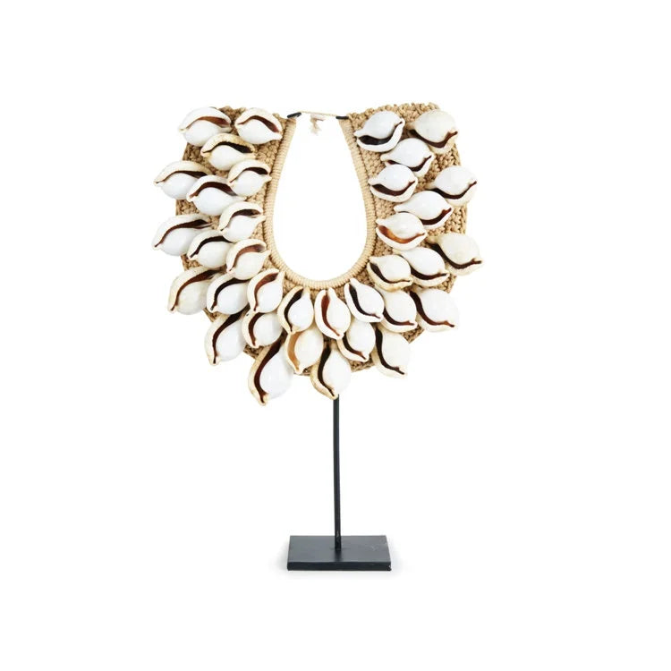 Knitted Shell Necklace on Stand #9 | OVO