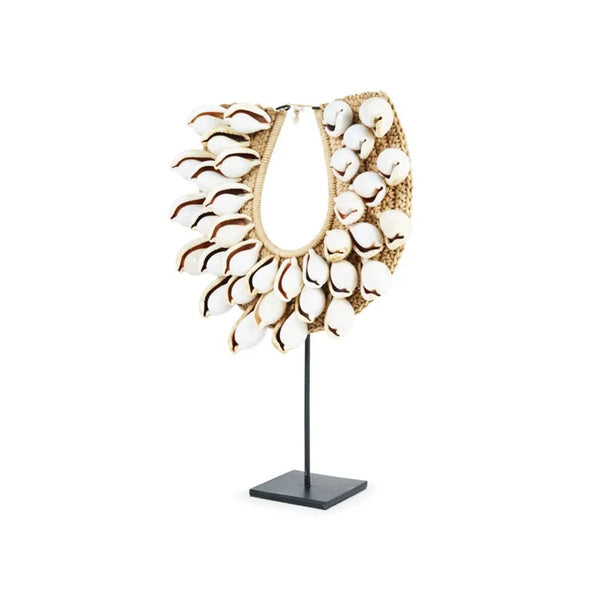 Knitted Shell Necklace on Stand #9 | OVO