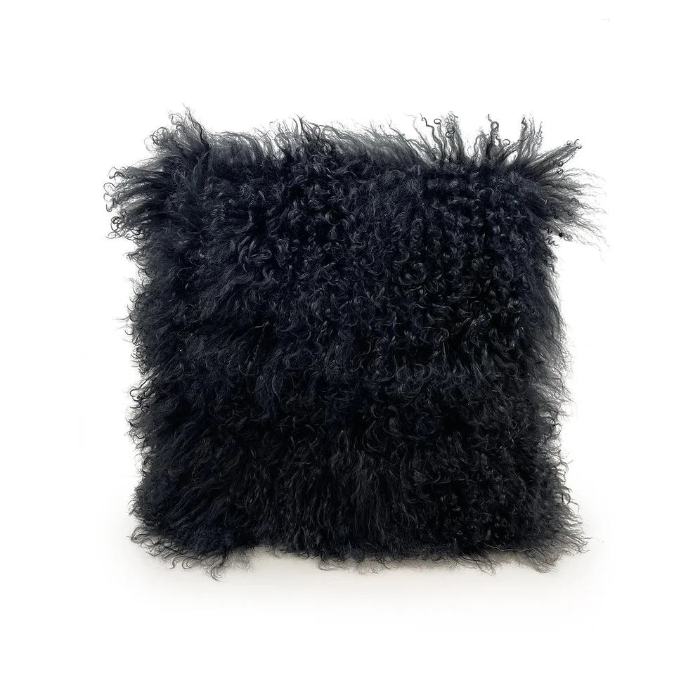 Lam Fur Cushion - Black | OVO