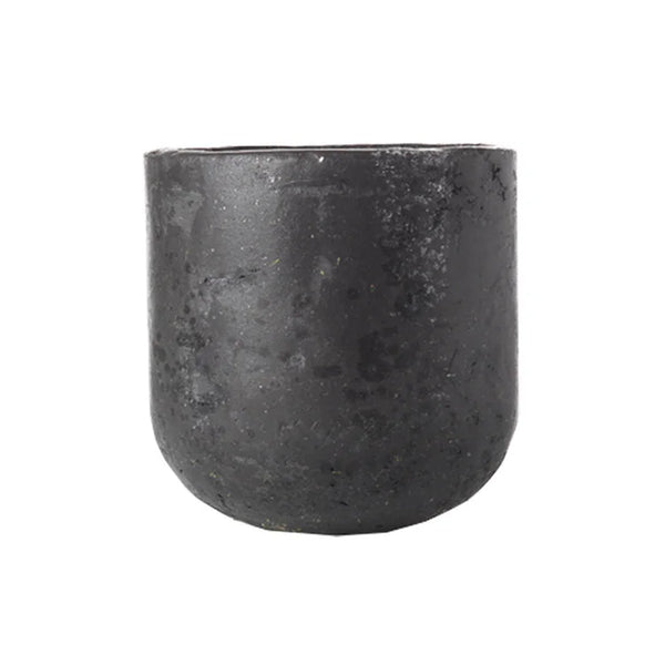 Light Stone Vase - Dia400mm - Dark Grey