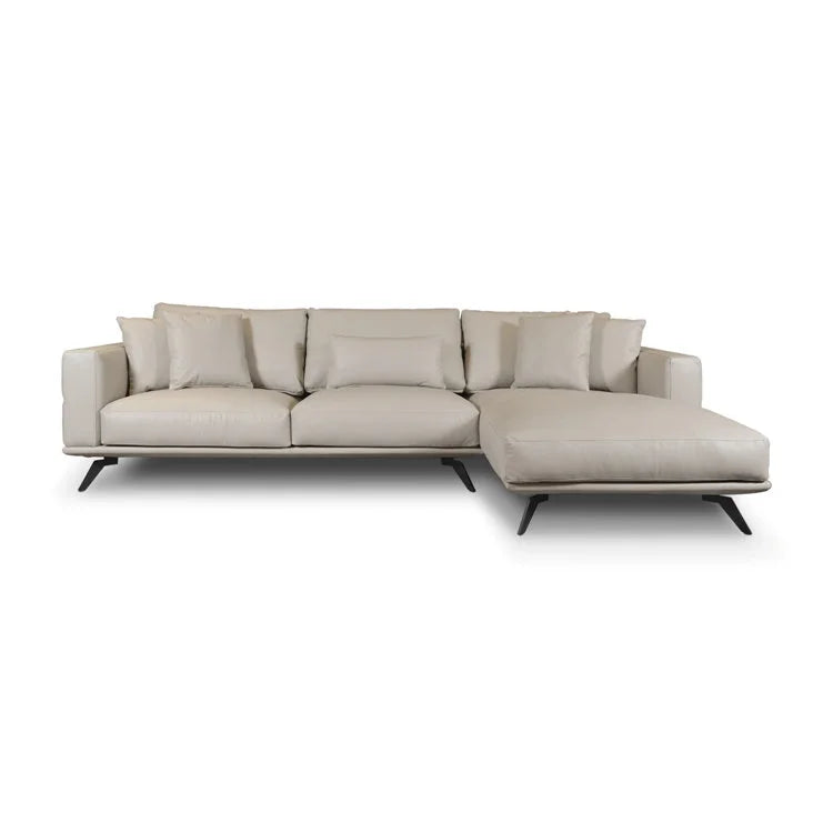 PISA L-Shaped Leather Sofa W2400mm