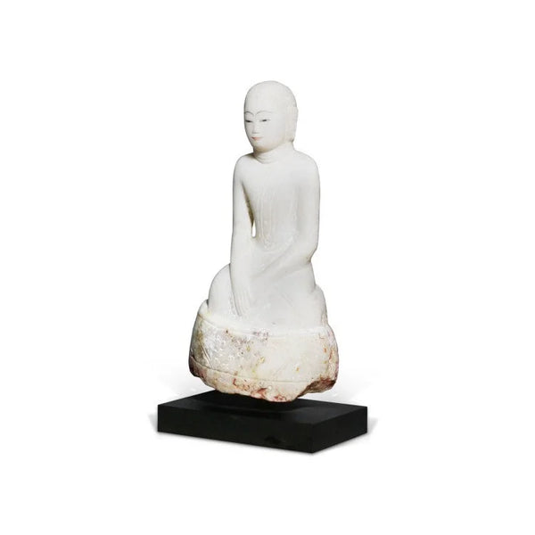 Mandalay 19th Century Sitting Alabaster Buddha | OVO