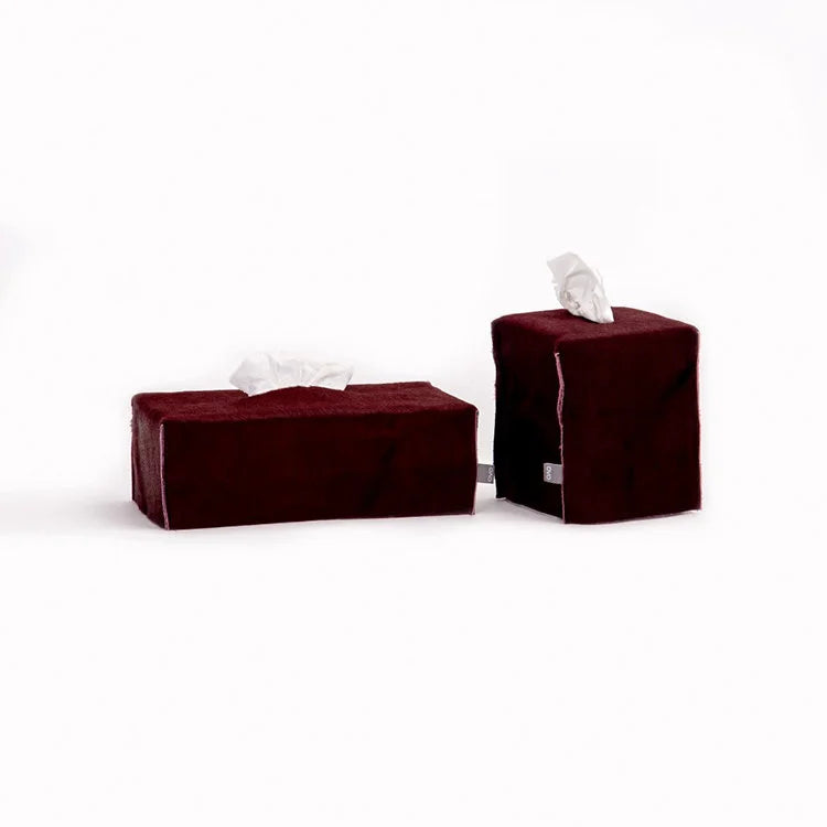 OVO - Square Tissue Box (Burgundy)