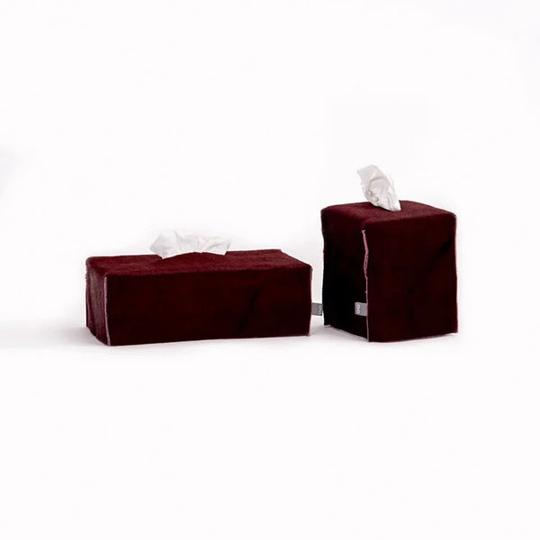 OVO - Square Tissue Box (Burgundy)
