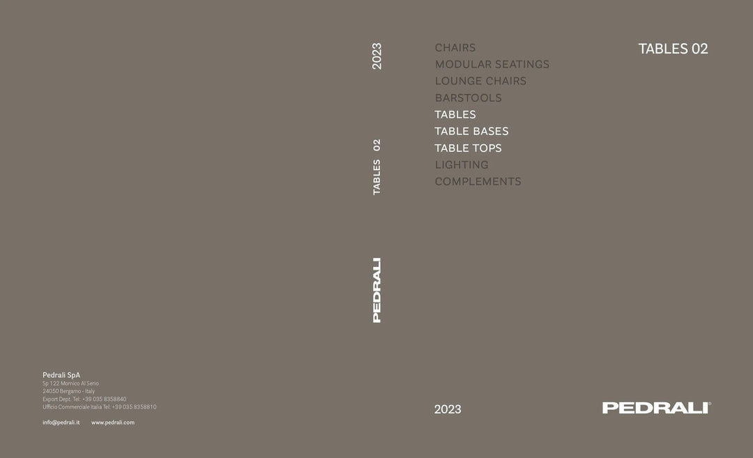 The cover image of Pedrali Tables 02 2023
