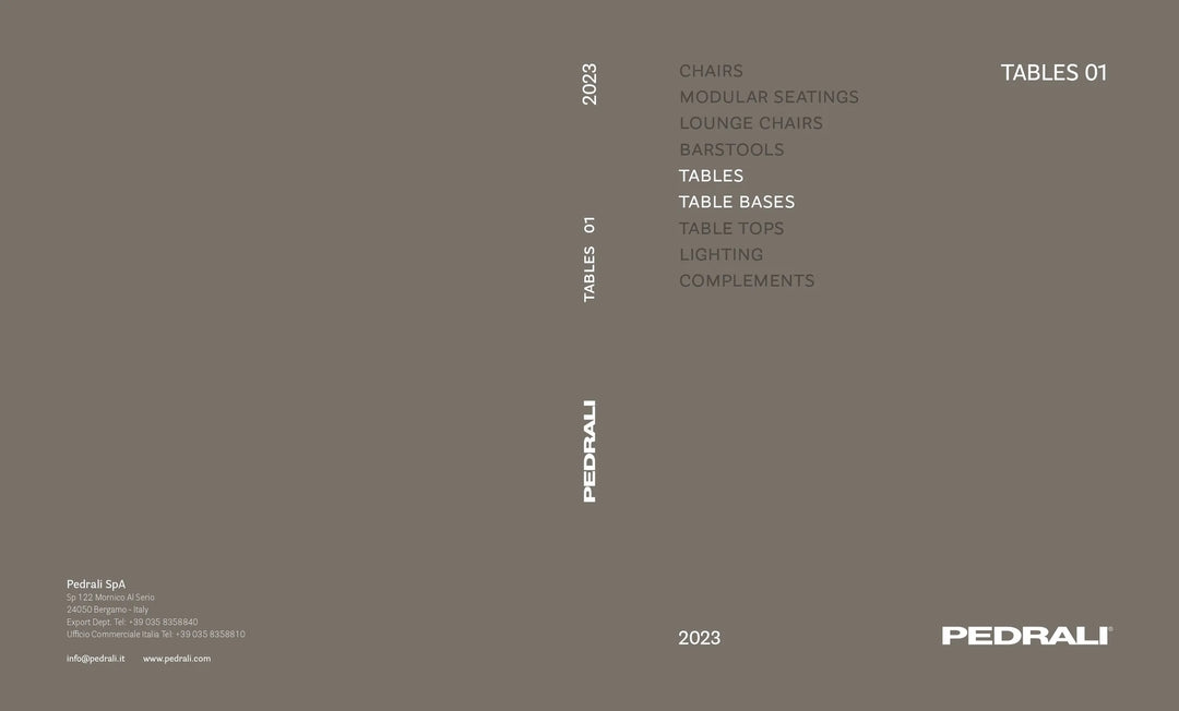 The cover image of Pedrali Tables 01 2023

