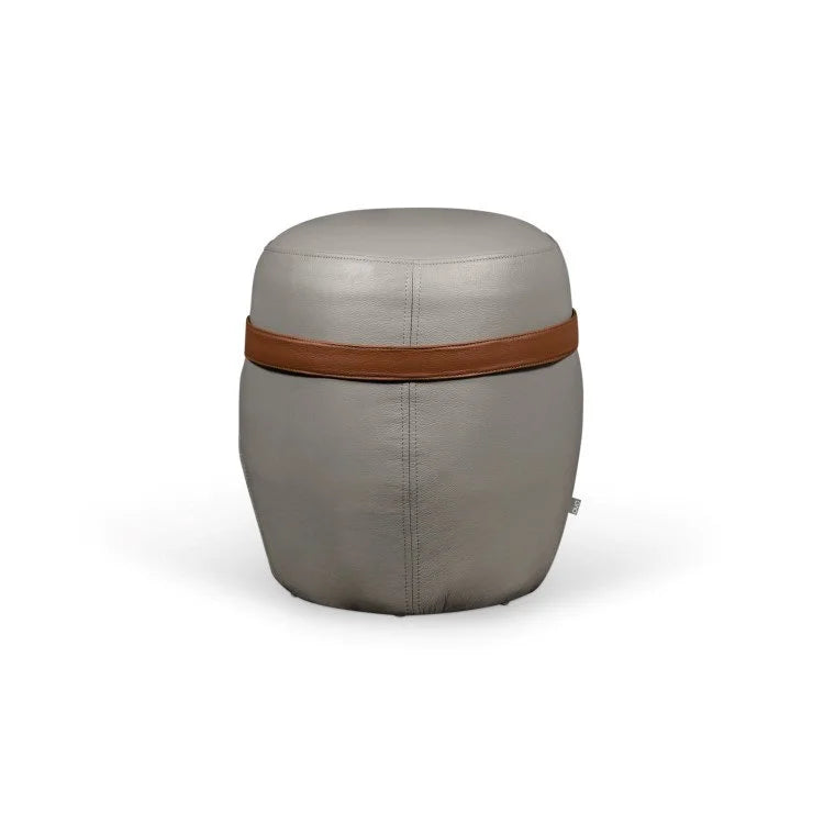 PIL Leather Pouf