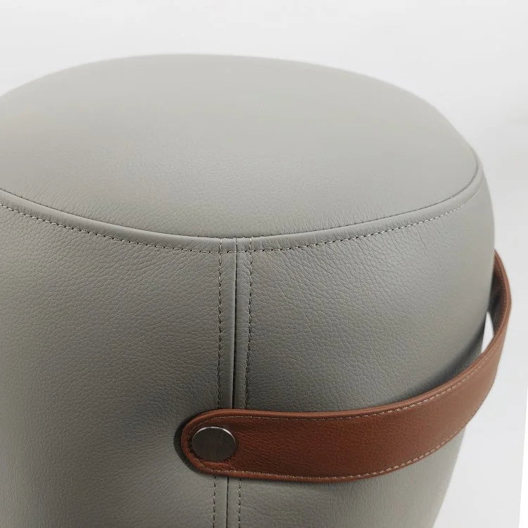 PIL Leather Pouf