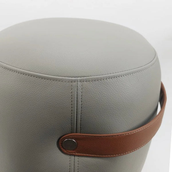 PIL Leather Pouf