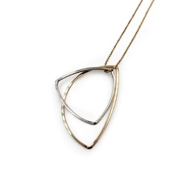 RHODIUM Silver & 14k Gold Plated Necklace #12